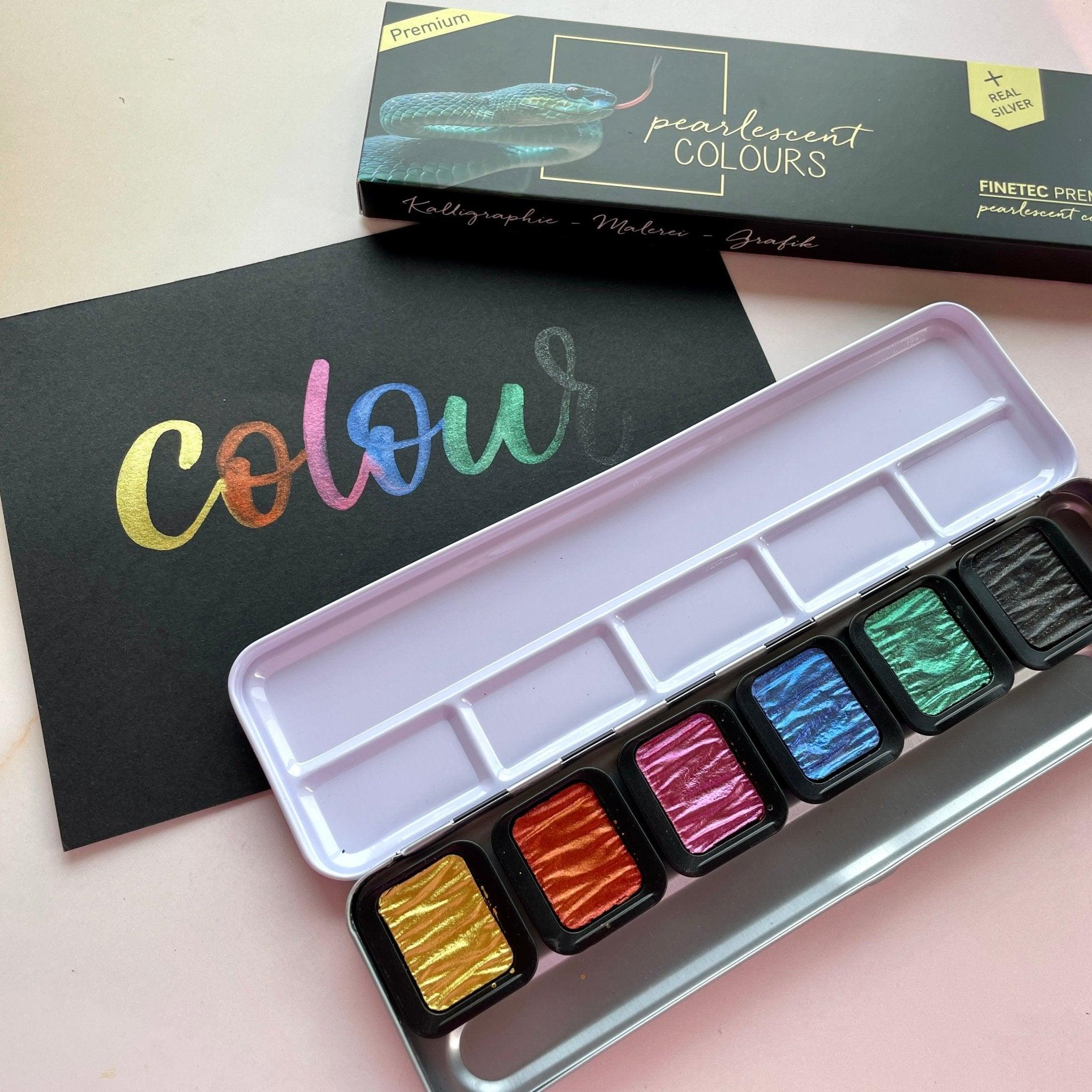 CSY Art Gallery Handgefertigte Aquarellfarben – Metallic-Glitzer, 6 Farben Set Im Retro-Metallgehäuse