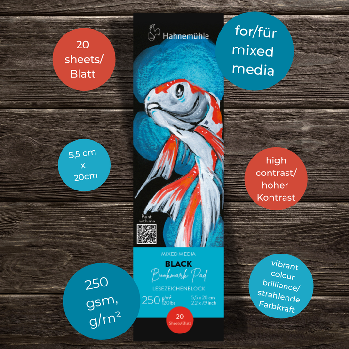 Mixed Media Lesezeichen Block - Black