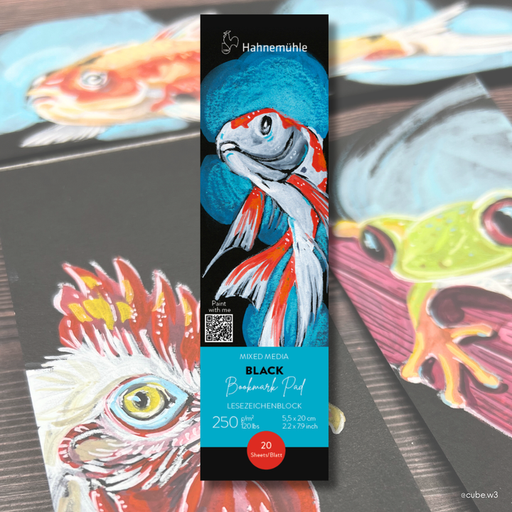 Mixed Media Lesezeichen Block - Black